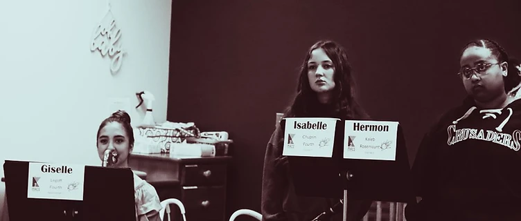 MACS band students performing on saxophone