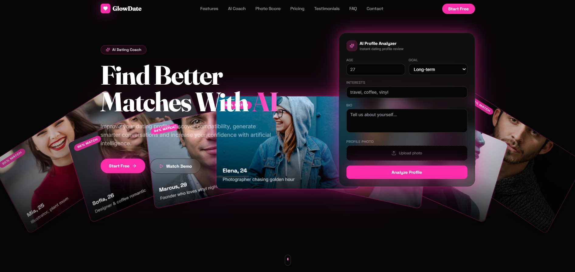 GlowDate template preview