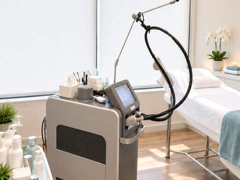 The treatment room with the GentleLase Pro Candela Alexandrite laser system at ProLaserSpa Paphos