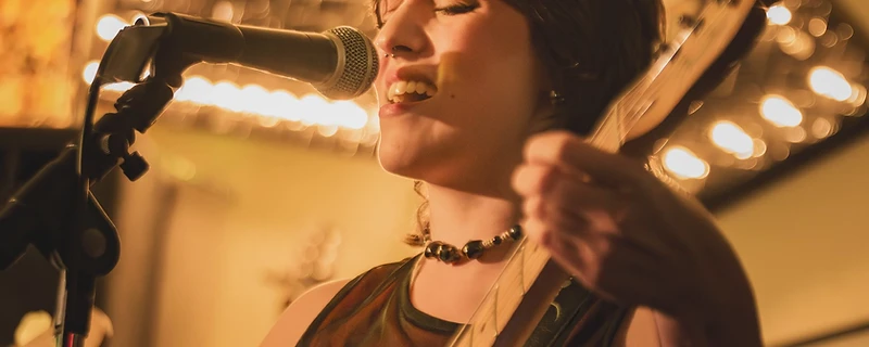 Live music performance at B-Side Records