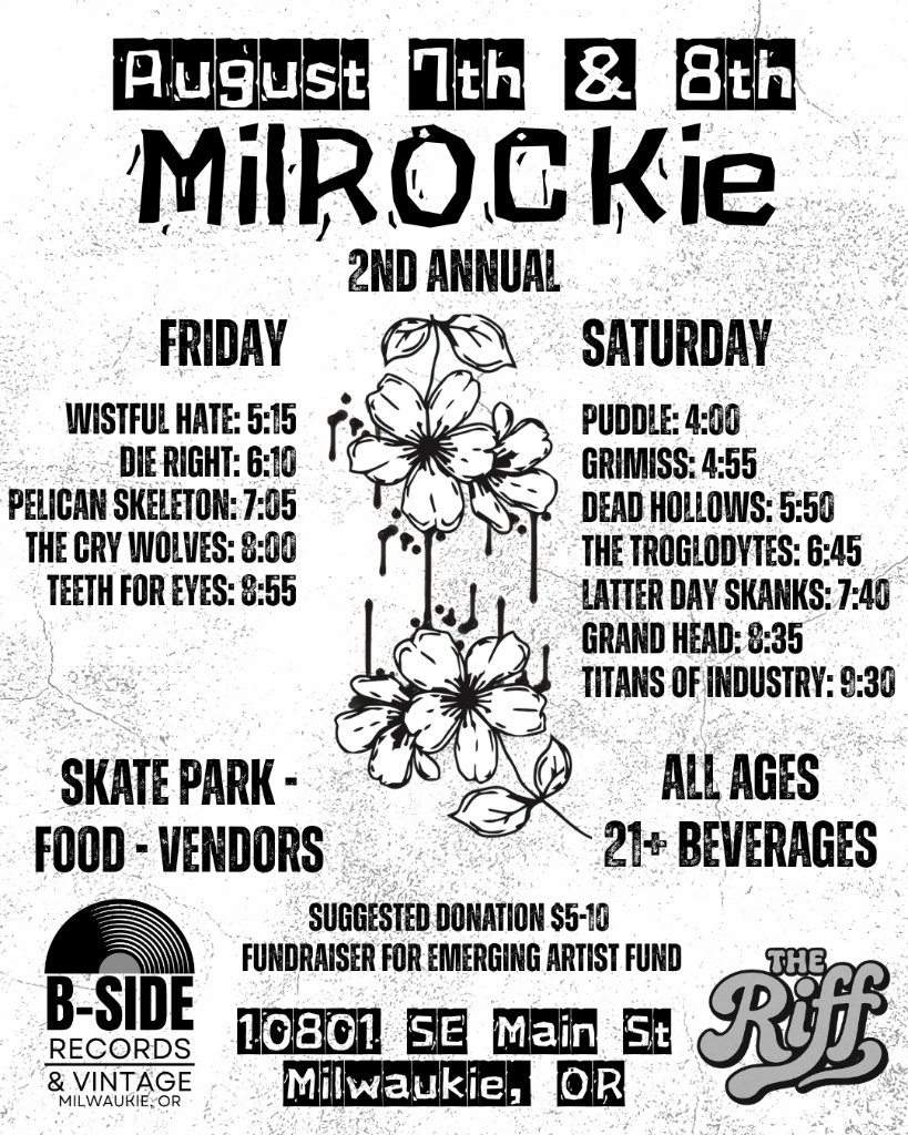 MilROCKie 2nd Annual DIY Music Festival — August 7th & 8th flyer