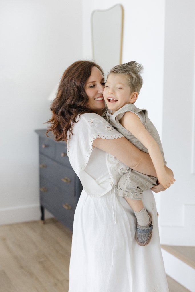 Tabitha Paige holding her son Ducky