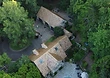 Aerial view of the completed cedar shake roofline across the estate.