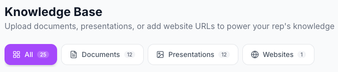 Train your Digital Rep — knowledge base configuration