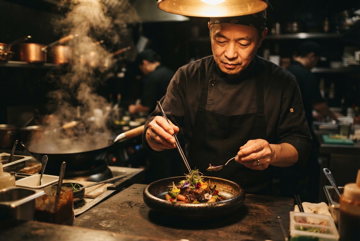 Chef preparing food
