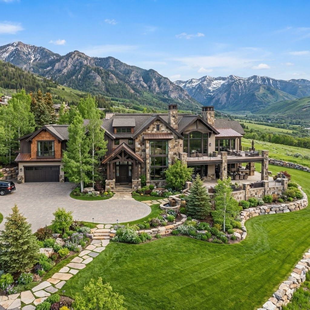 Professionally maintained commercial landscape and lawn serving a Heber City Utah property