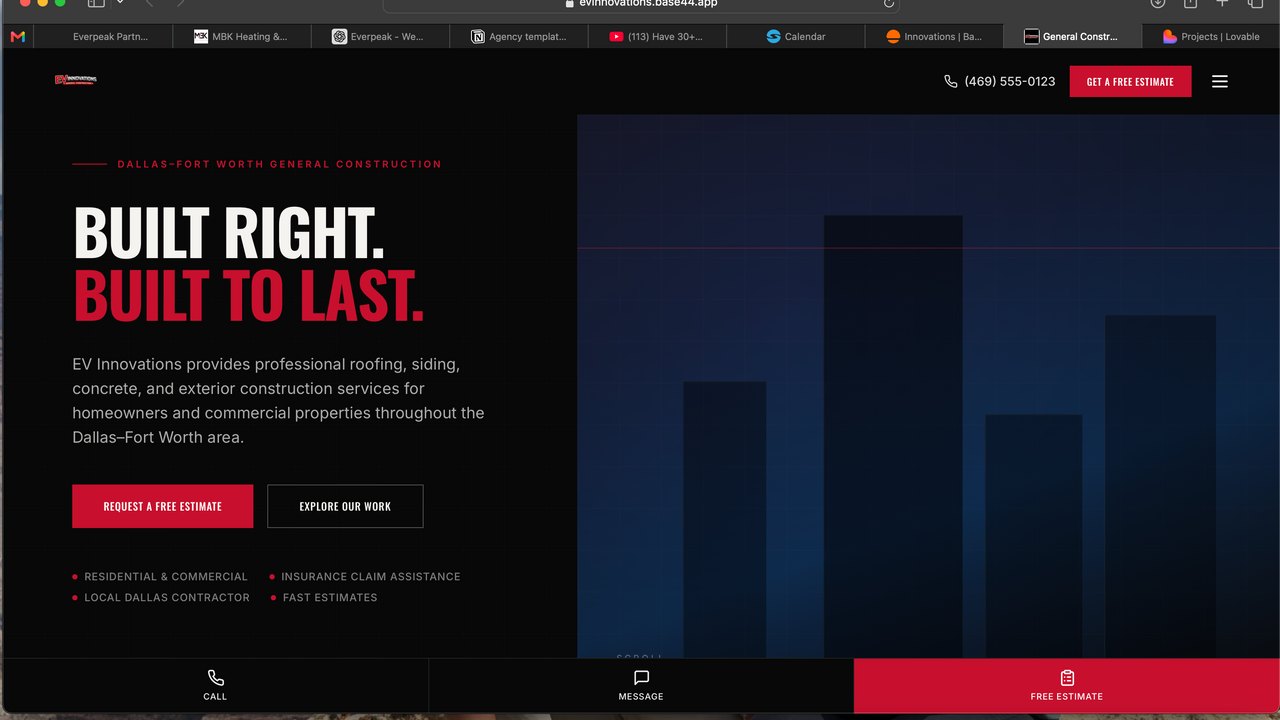 General Construction Website template preview