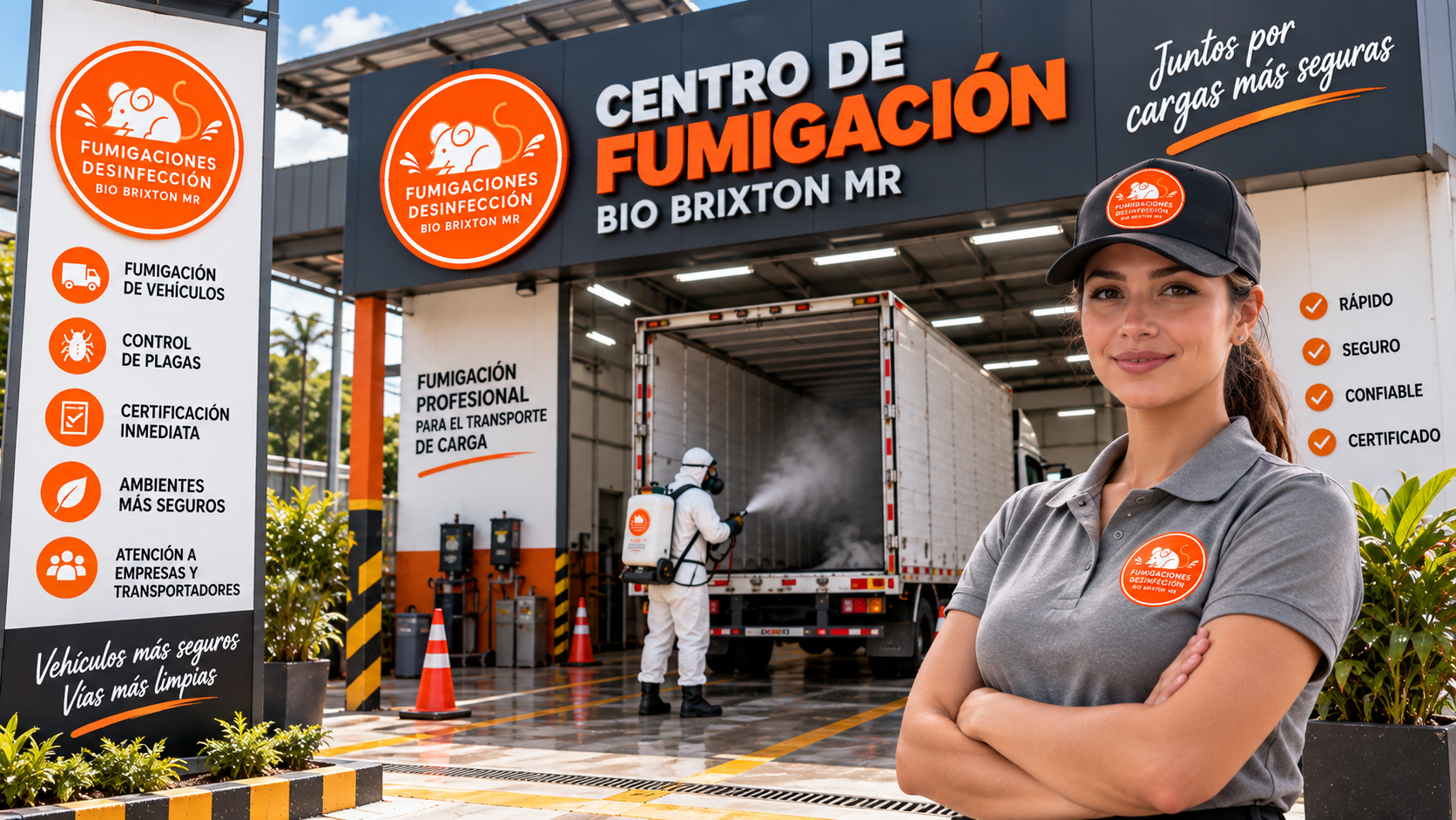 Equipo de Bio Brixton MR en el centro de fumigación
