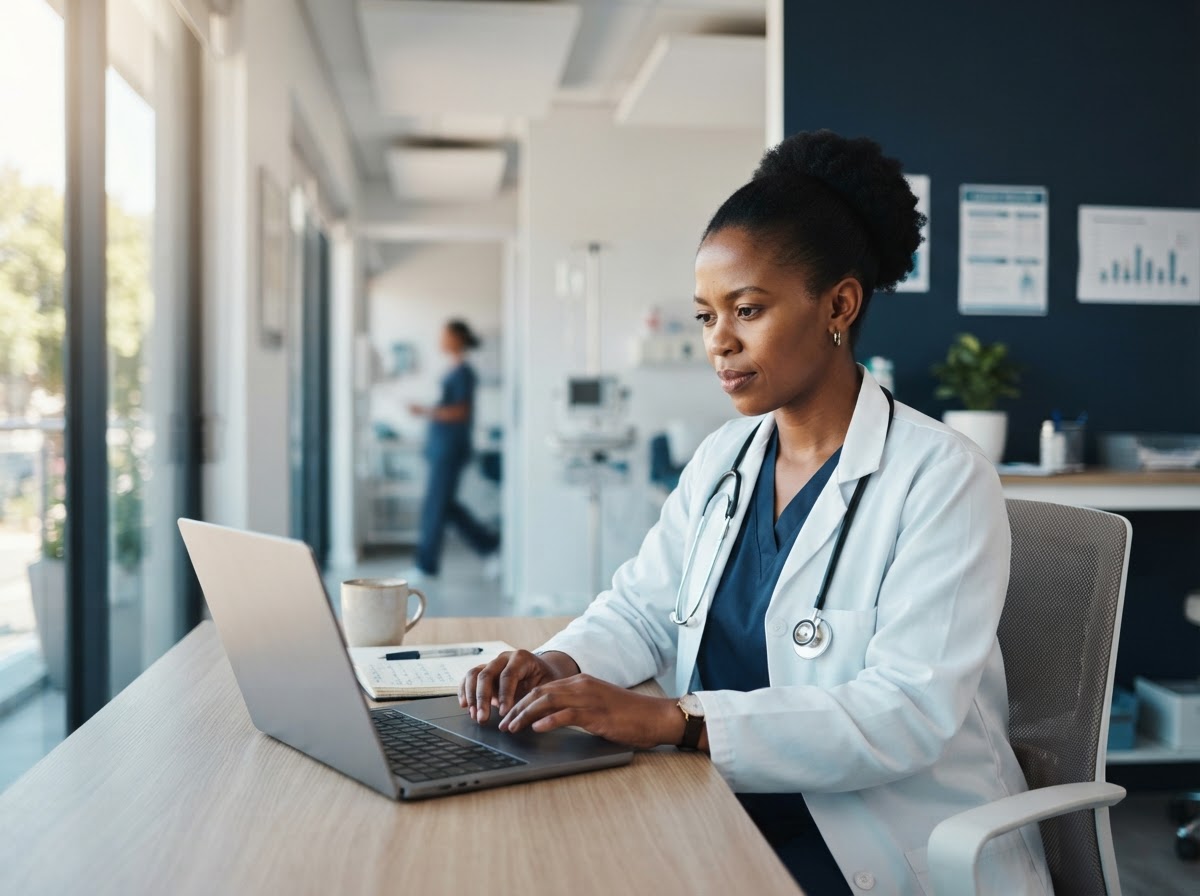 Healthcare professional using Medi Connex platform