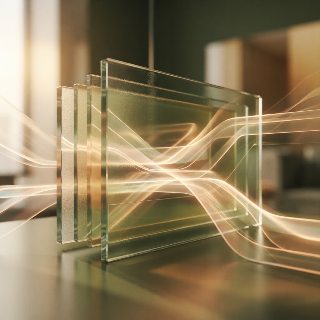 Light refracting through glass, representing clarity and data flow