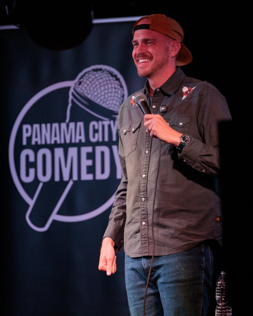 Scott Bedgood on stage at Panama City Comedy