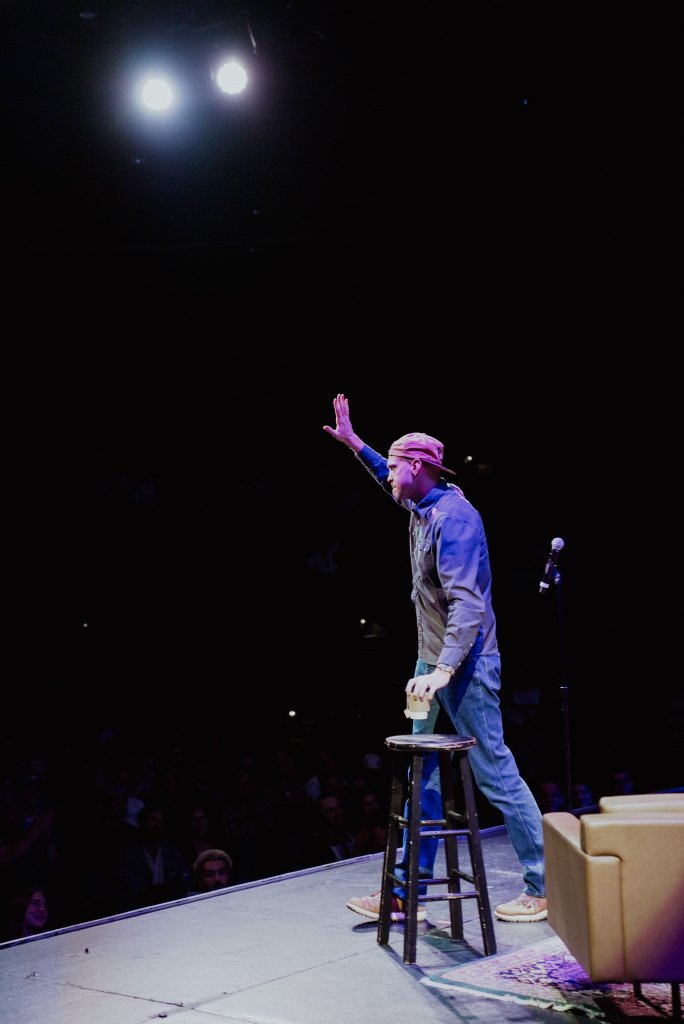 Scott Bedgood performing under stage spotlights