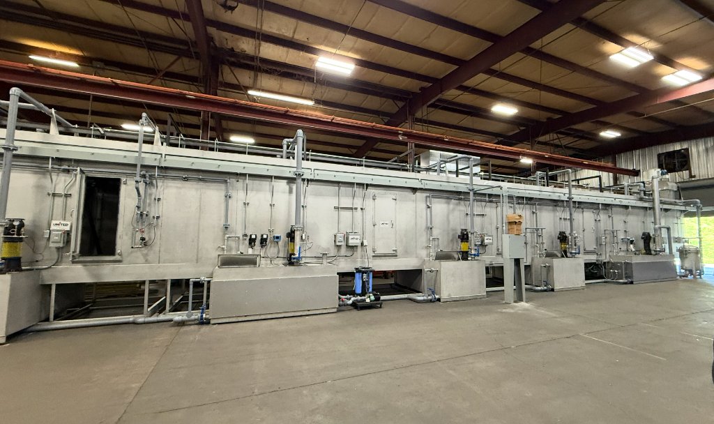 Custom multi-stage pretreatment and finishing line built by United Finishing Systems