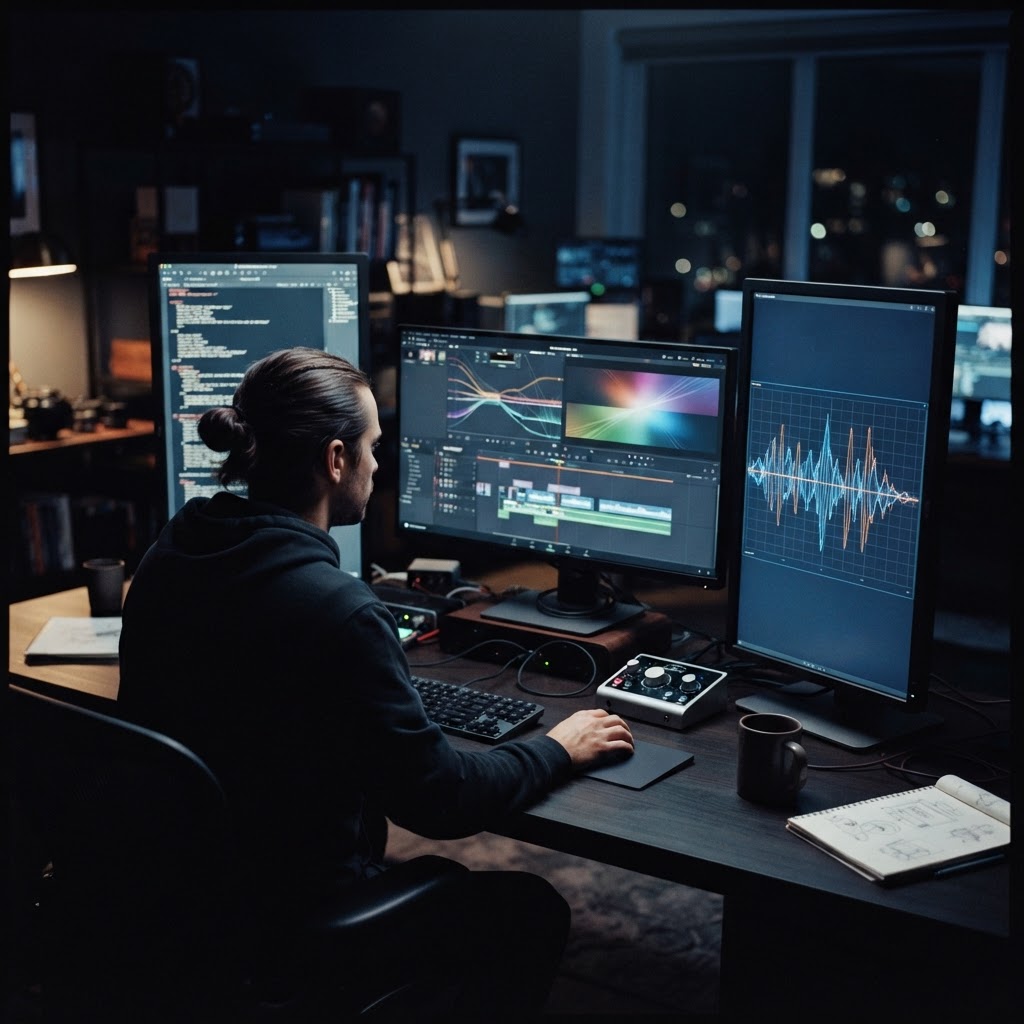 A modern, automated production stack integrates script generation, voice synthesis, and visual animation to create professional-grade content without manual editing.