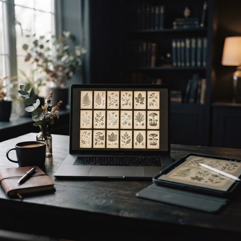 Curating a cohesive collection of botanical prints ensures your shop looks professional and encourages customers to purchase multiple items for their home decor.