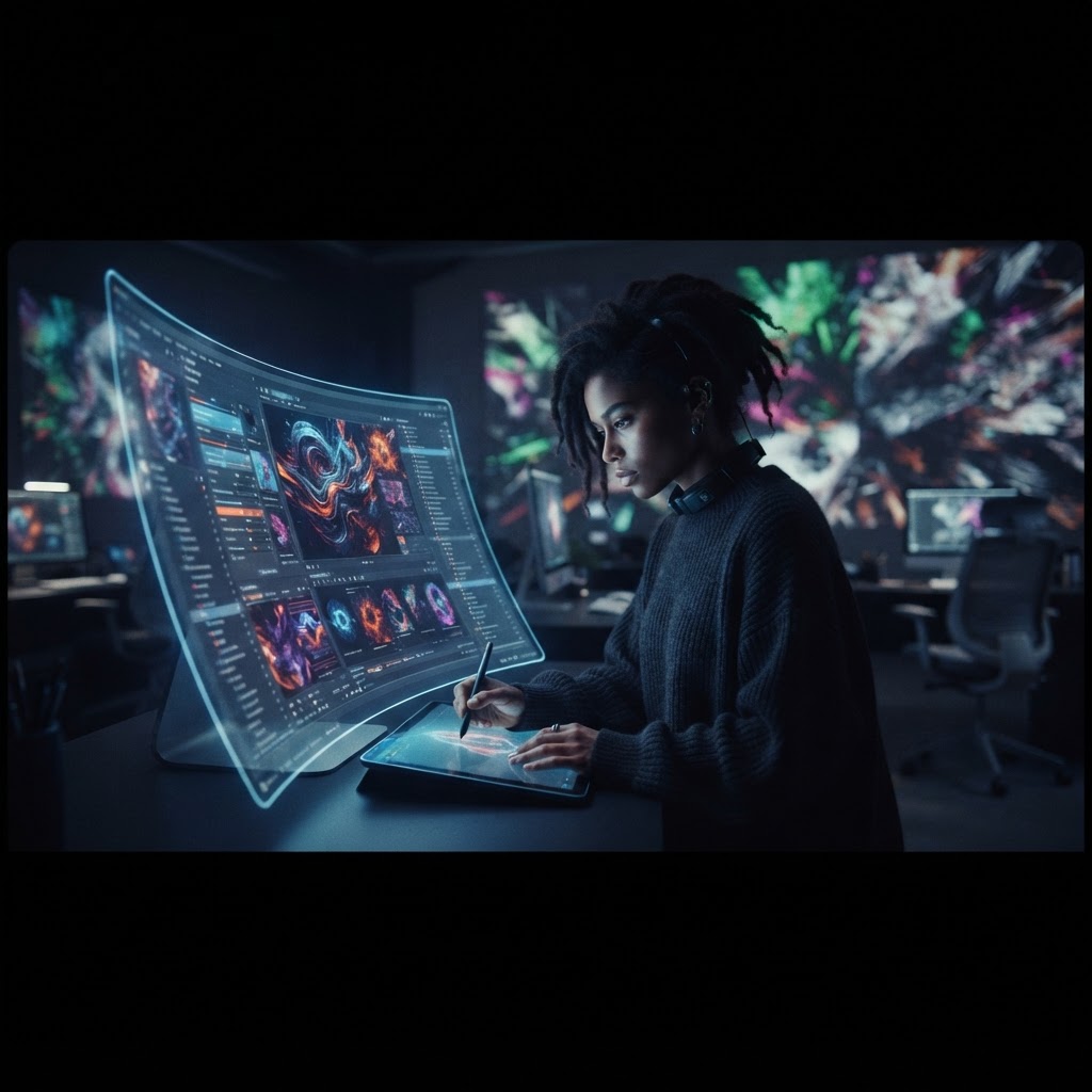 Bridging photorealistic AI imagery with bold experimental digital aesthetics to redefine modern art