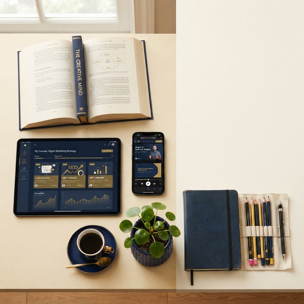 Books, digital learning, video content, and creative tools