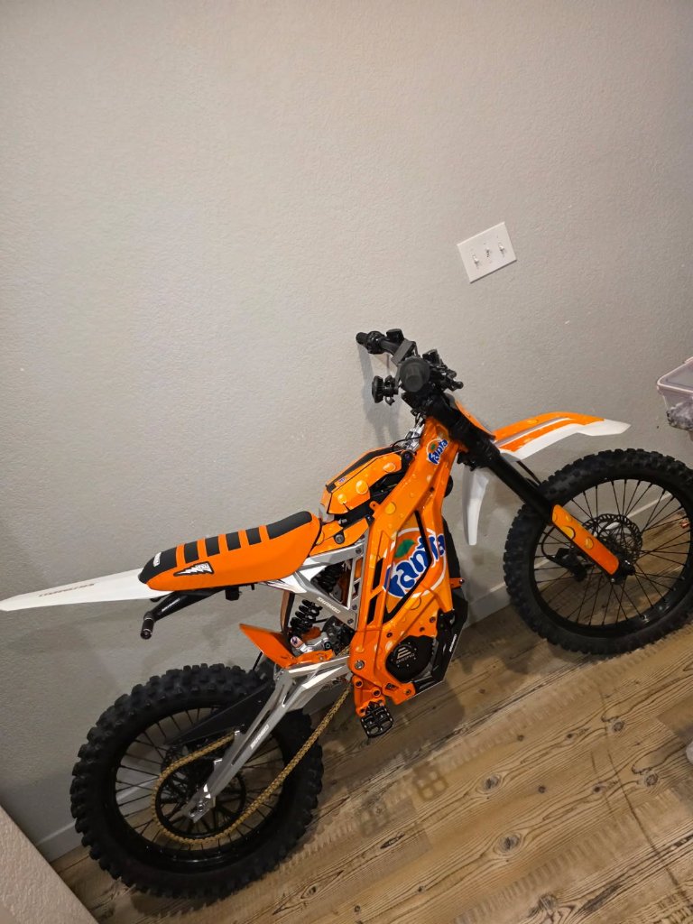 Fanta-Orange Electric Dirt Bike