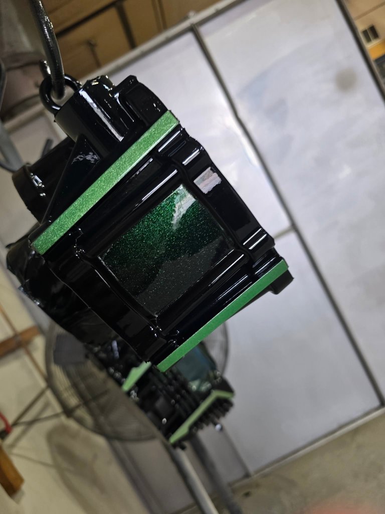 Green Glitter Powder-Coated Housing