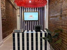 Sweet Tide striped pick & mix counter