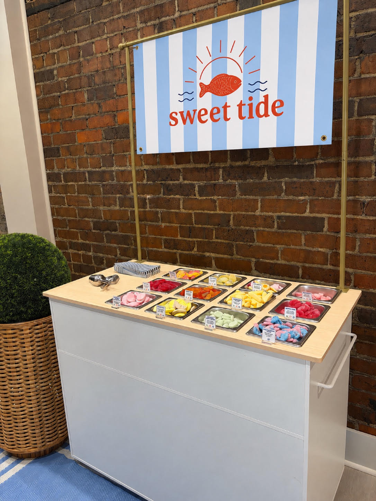 Sweet Tide candy cart display
