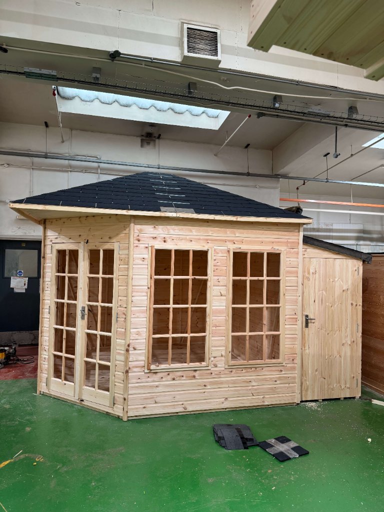 The Edinburgh hexagonal summerhouse - corner angle view