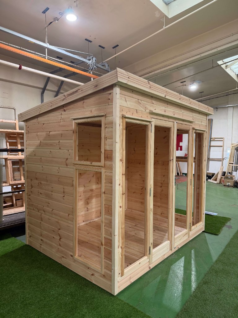 The Essex garden building - front three-quarter view in warehouse