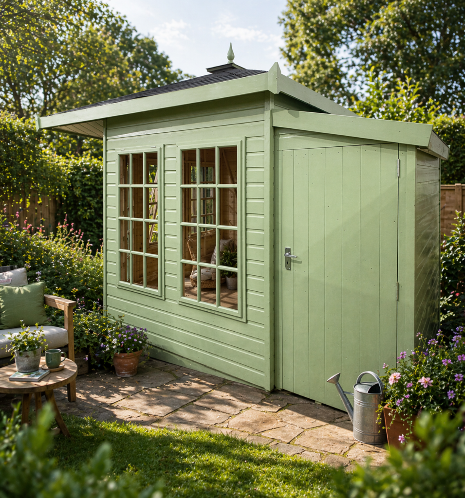The Edinburgh corner summerhouse - side view in garden