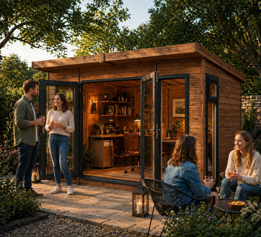 The Cambridge summerhouse - lifestyle view with people