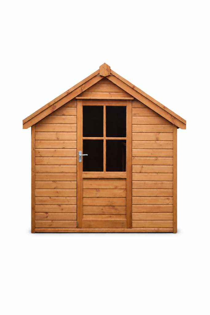 The Surrey tall apex shed - front facade detail
