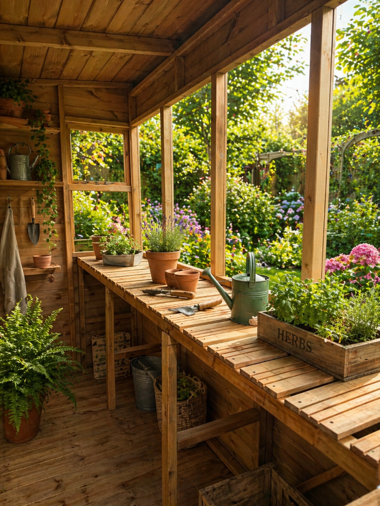 The Bath mini potter shed - interior staging view