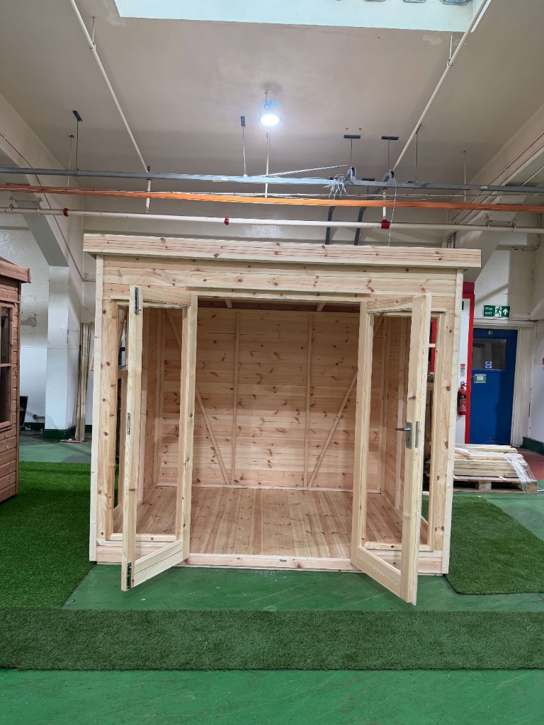 The Essex garden building - double doors open outward