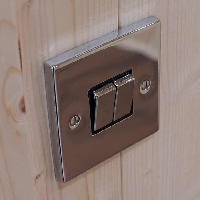 Two gang chrome light switch