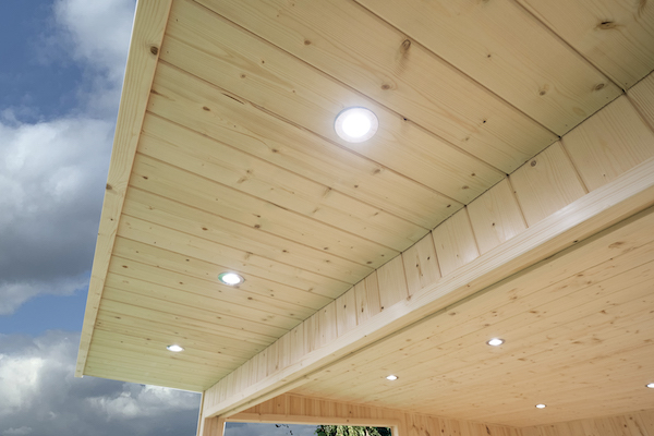 External spotlights under the canopy