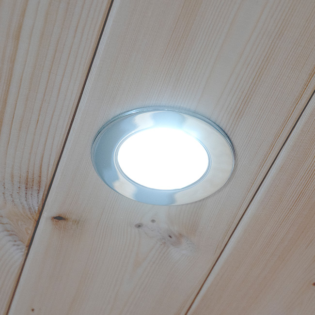 Chrome ceiling internal IP65 spotlights