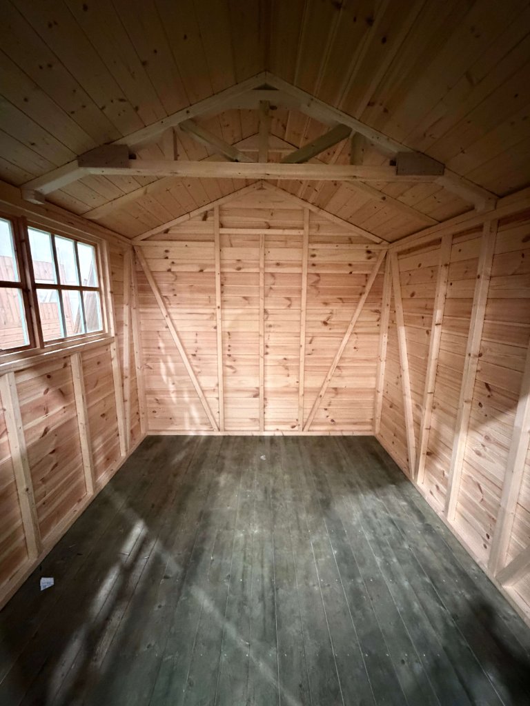 The Cumbria shed - interior back wall and window