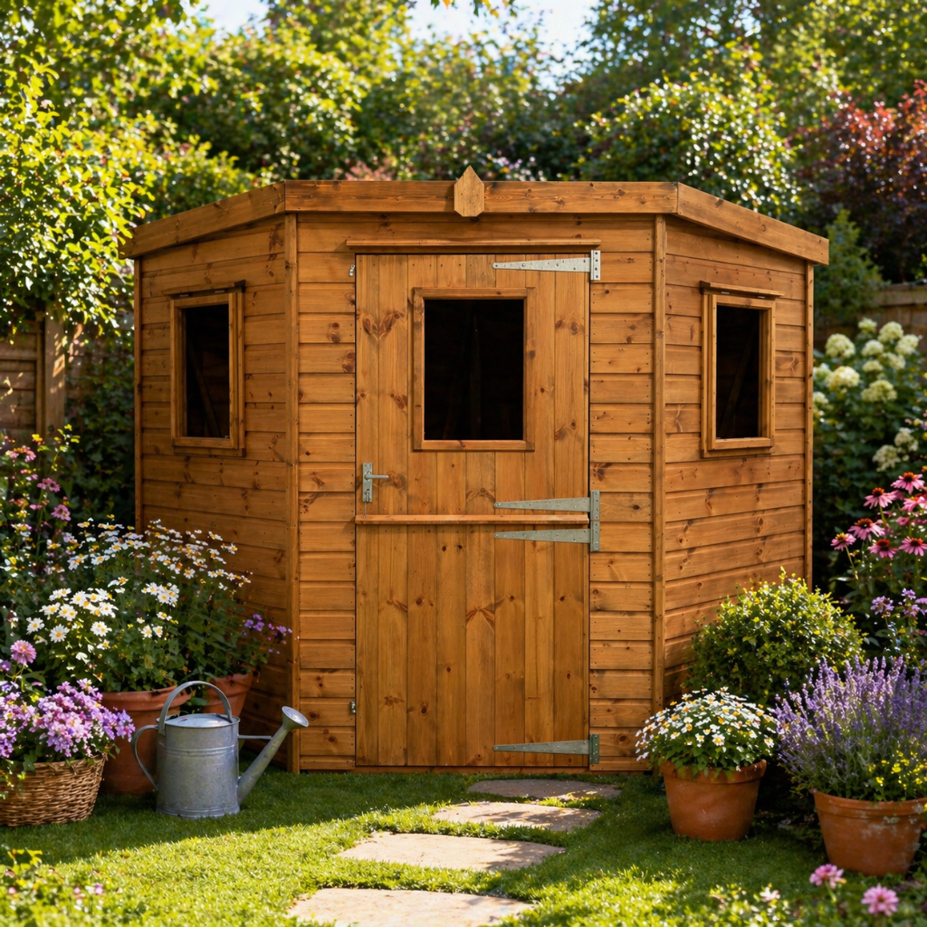 The Cornwall Georgian shed in garden setting