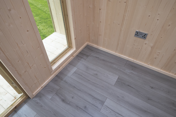 Grey laminate flooring detail