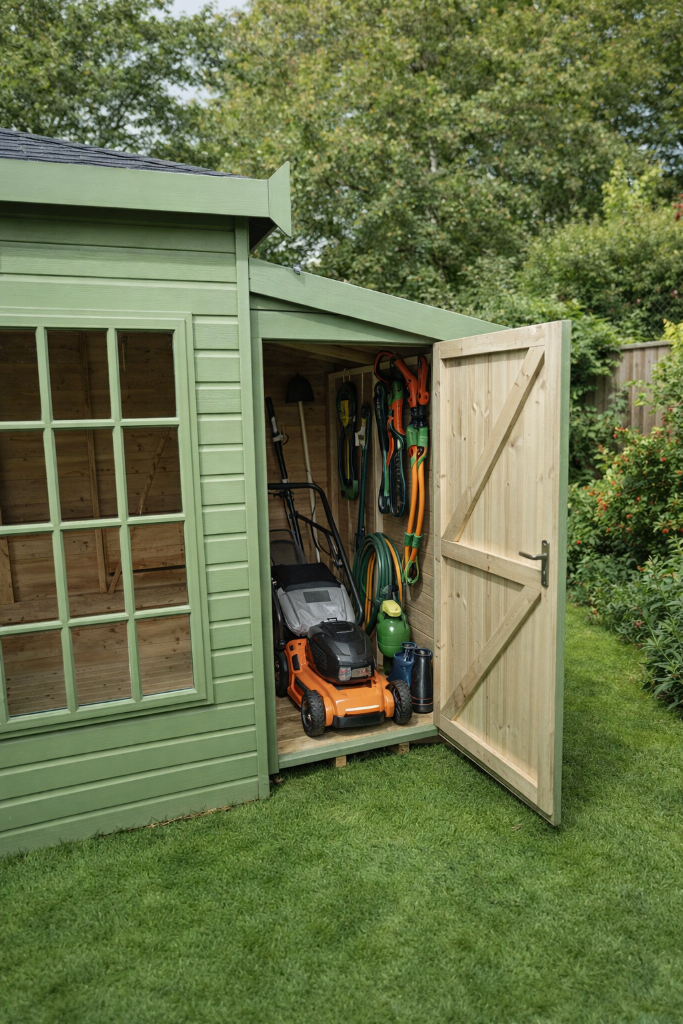 The Edinburgh corner summerhouse - storage side open