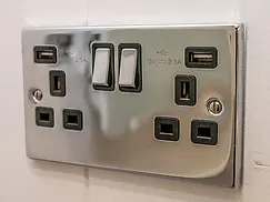 Chrome USB Double Socket
