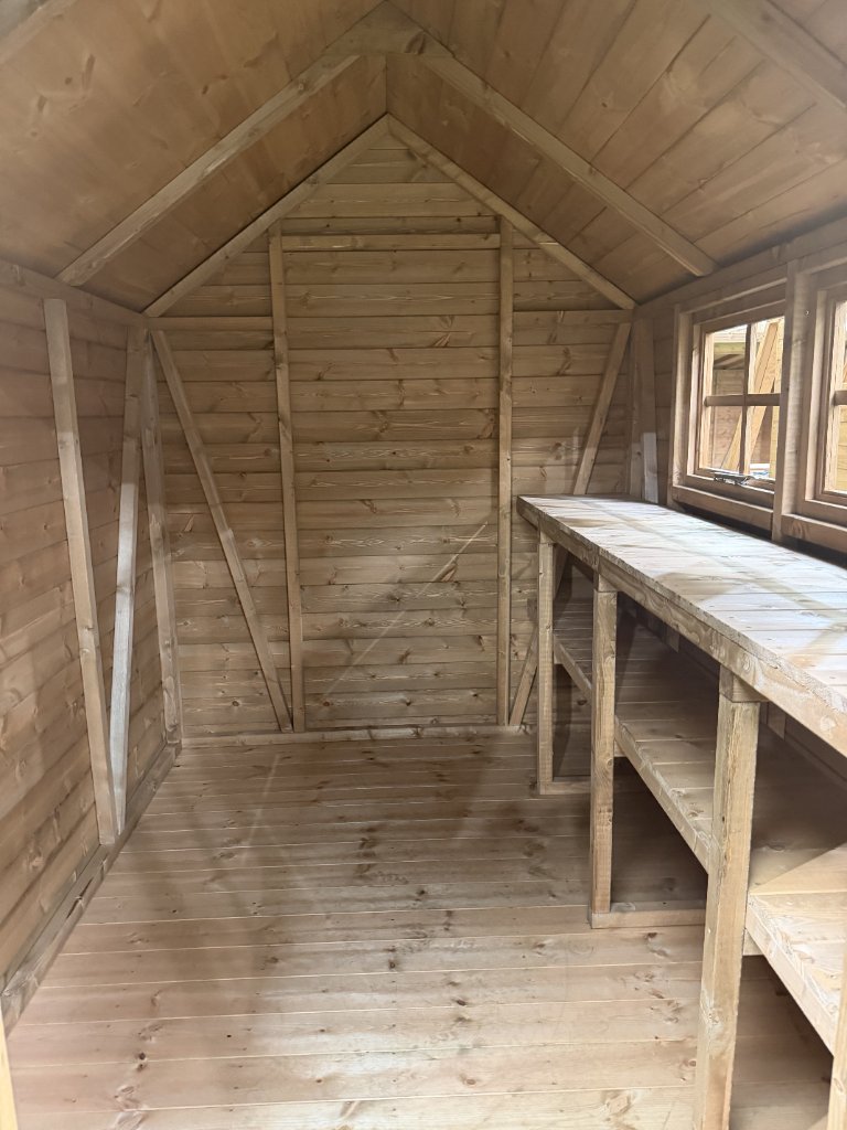 The Surrey shed - interior with workbench