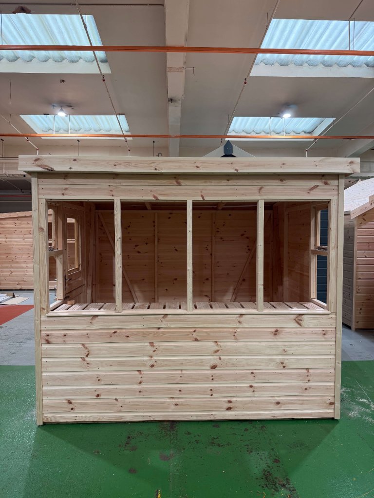 The Bath sun pent shed - factory build front view