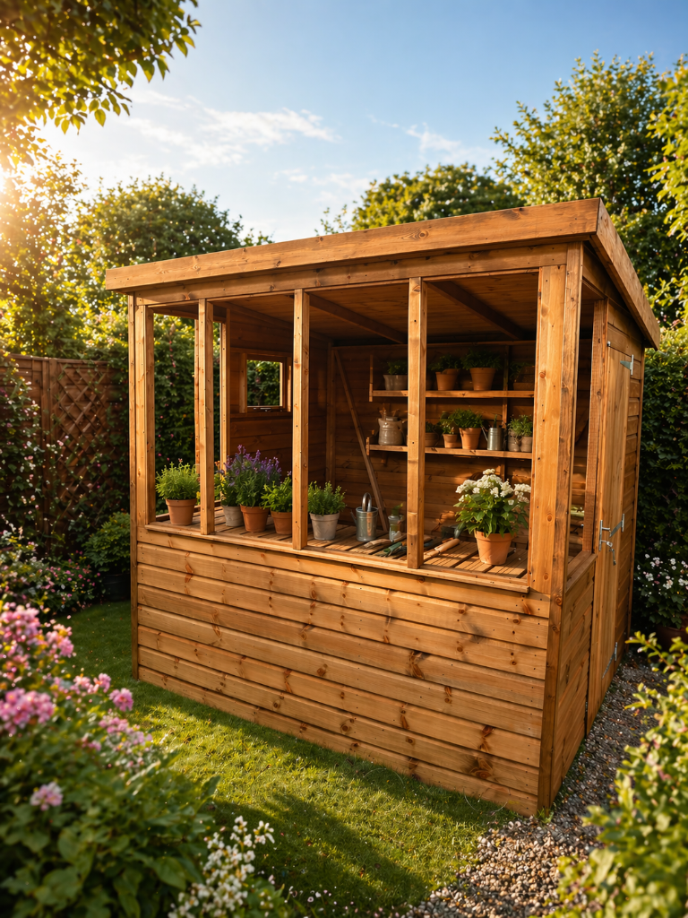 The Frome maxi potter shed in garden setting