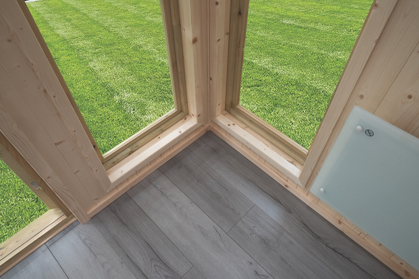 Grey laminate flooring detail