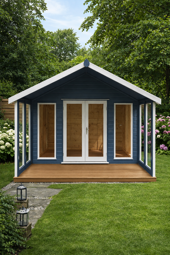 The Glasgow premium shed - wooden deck in garden