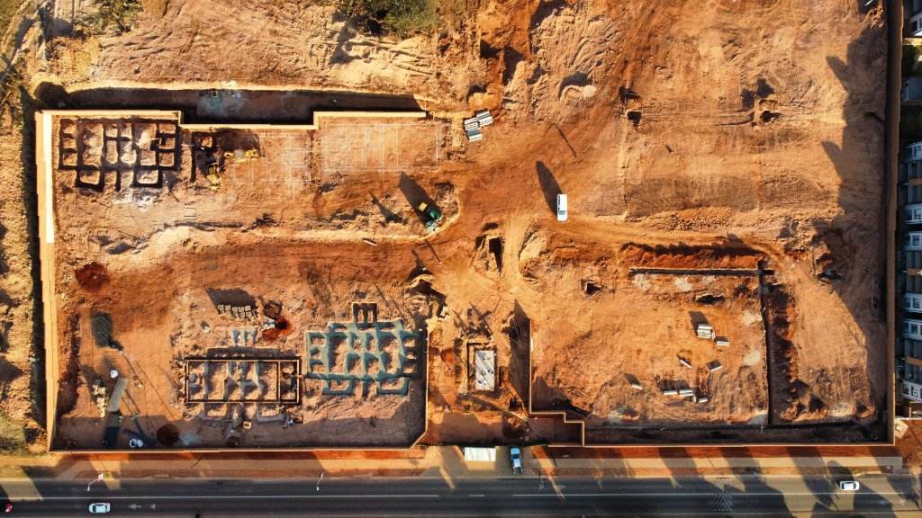 Top-down drone view foundations