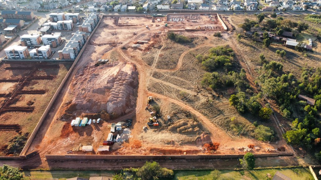 Construction progress eastern boundary