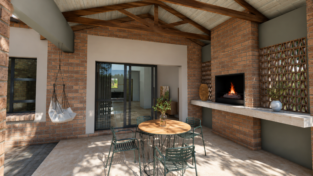 Simplex patio interior built-in braai