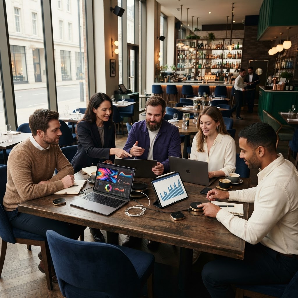 Equipo de especialistas trabajando para un restaurante