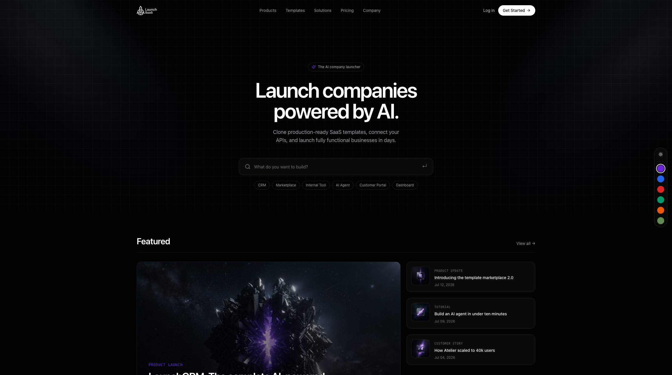 Launch Saas template preview